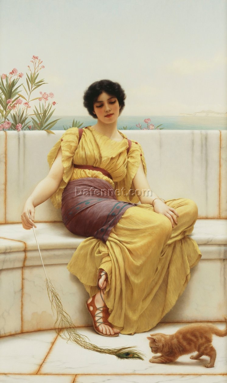 Müßiggang (Idleness), 1900 by John William Godward | Neoclassical Masterpiece