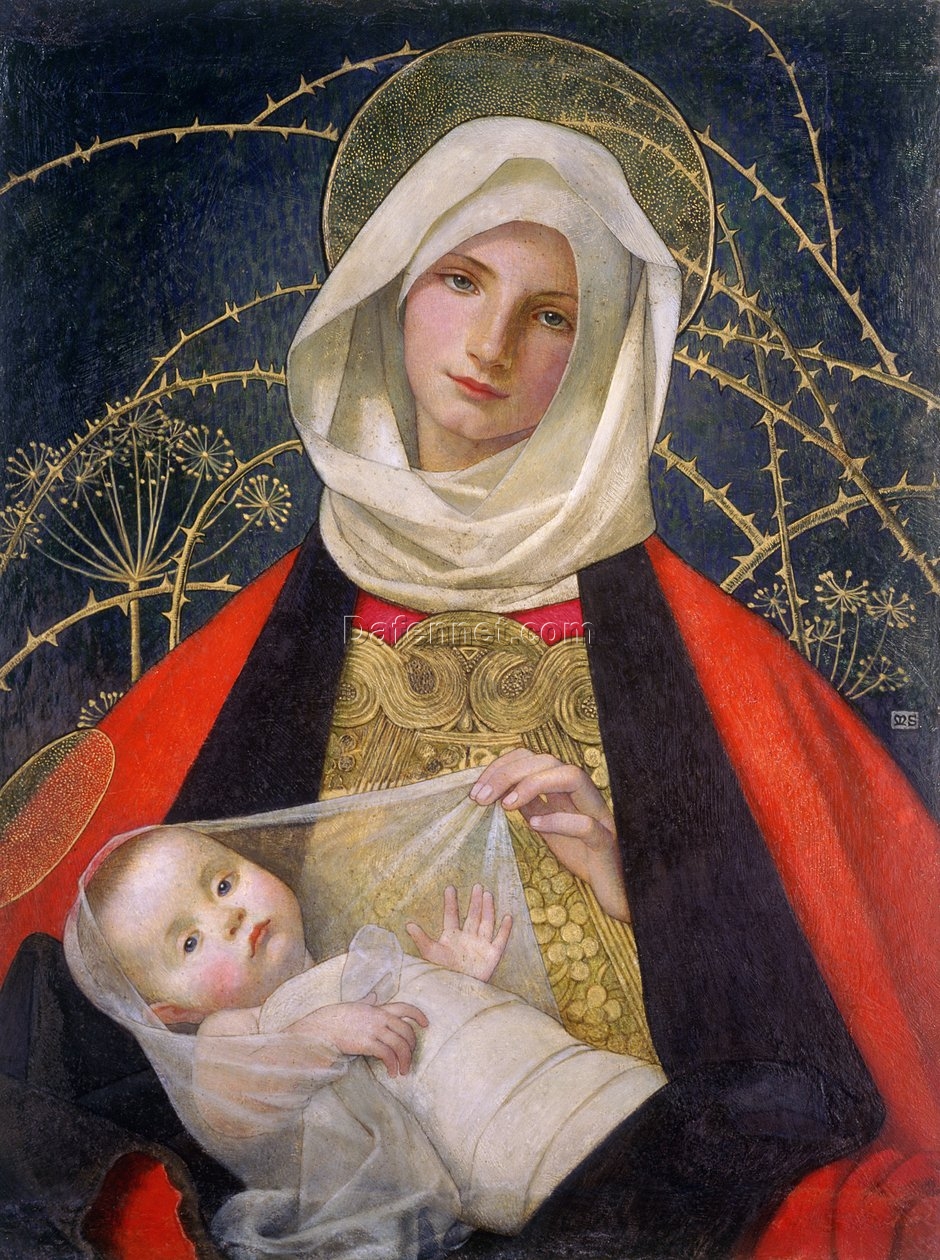 Madonna mit Kind by Marianne Stokes – Handcrafted Religious Art Reproduction