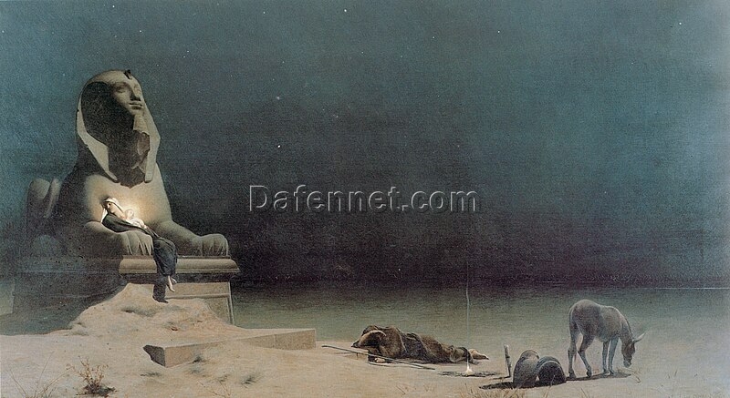 Luc-Olivier Merson’s Rest on the Flight into Egypt – Romantic Religious Oil Painting Replica