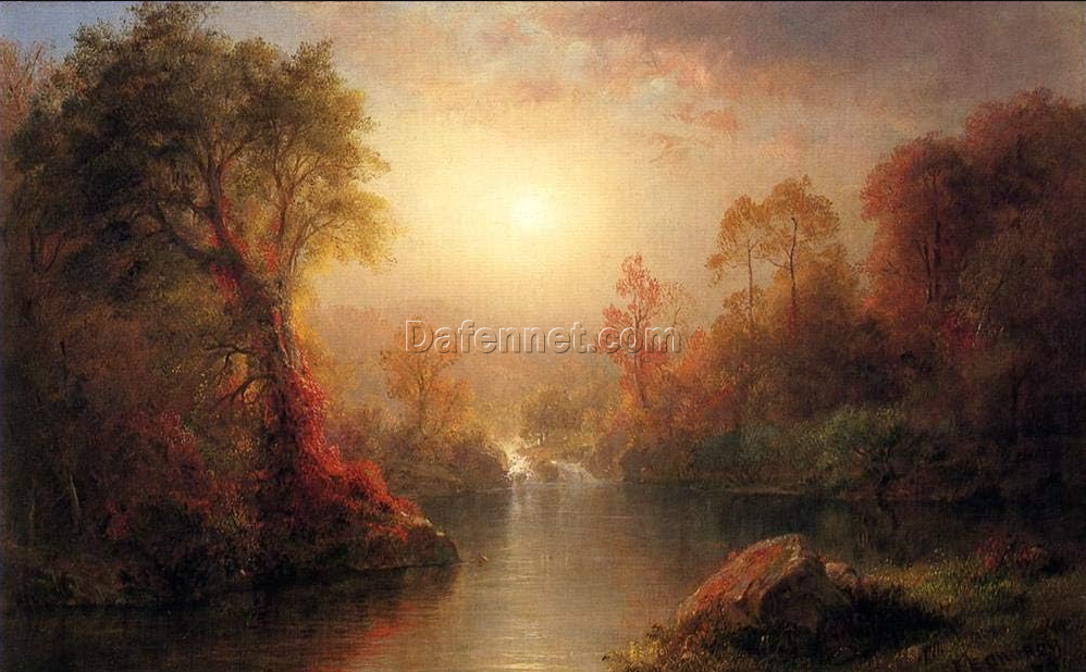 Frederic Edwin Church’s Autumn – 1875 Hudson River School Oil Painting Replica