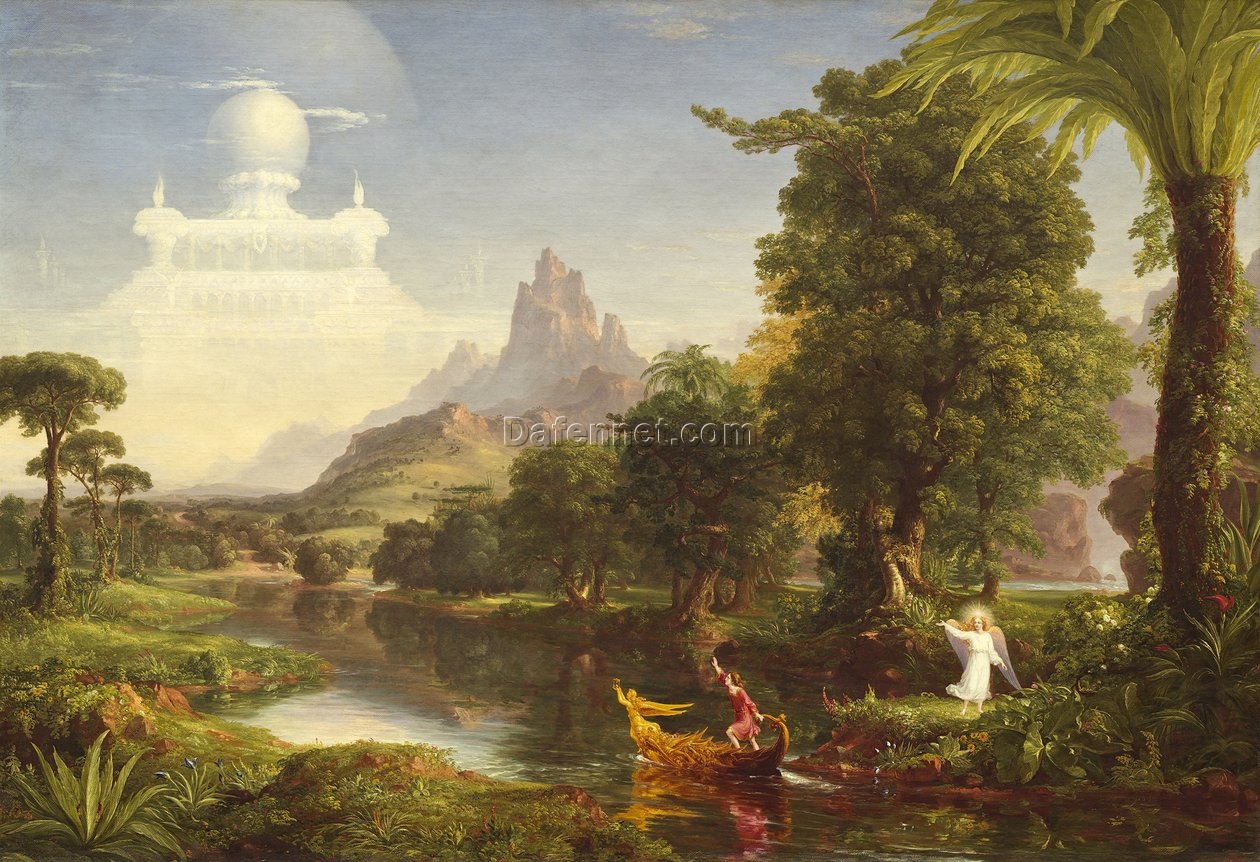 Thomas Cole’s The Voyage of Life: Youth – 1842 Romantic Landscape Painting Replica