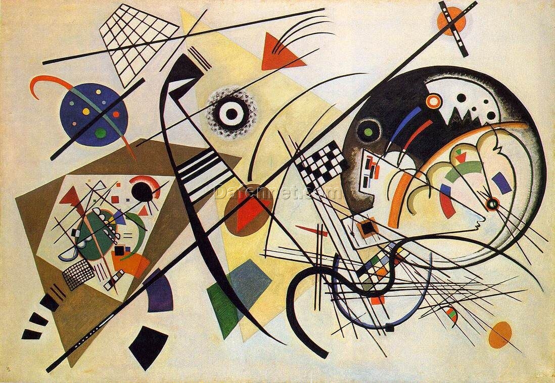 Wassily Kandinsky’s Throughgoing Line – Abstract Expressionist Painting Replica