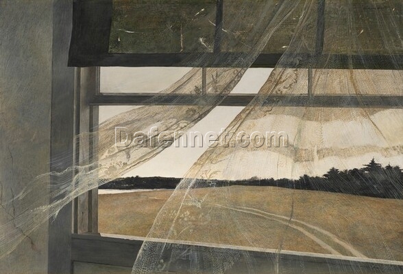 Wind from the Sea” Inspired by Andrew Wyeth – 1947 Contemporary Realism Landscape in Tempera