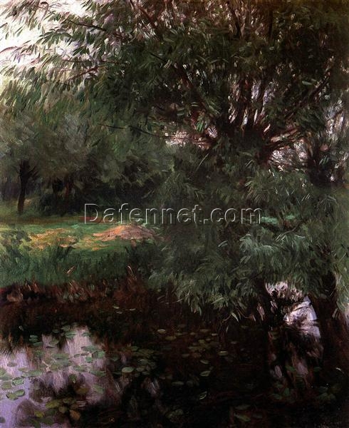 John Singer Sargent ‘A Backwater at Wargrave’ Realism Landscape – Fine Art Reproduction on Canvas