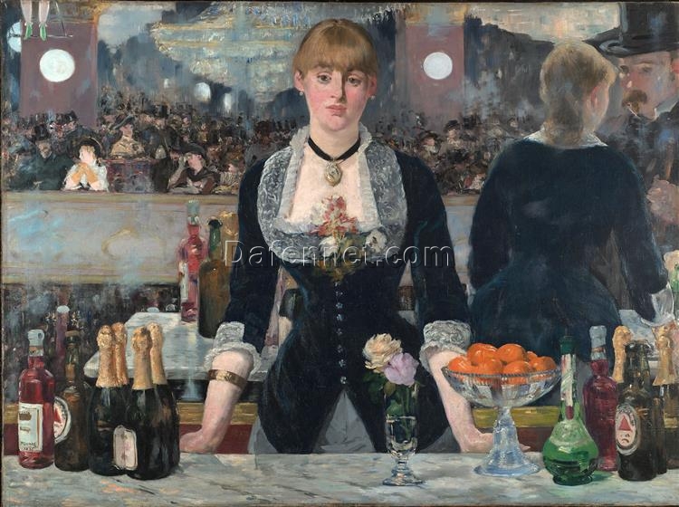 Hand-Painted Oil Reproduction of Manet’s ‘A Bar at the Folies-Bergère’ – Iconic Impressionist Artwork