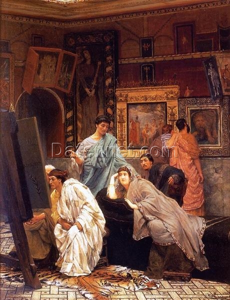 Sir Lawrence Alma-Tadema Oil Painting – A Collection of Pictures at the Time of Augustus (1867)