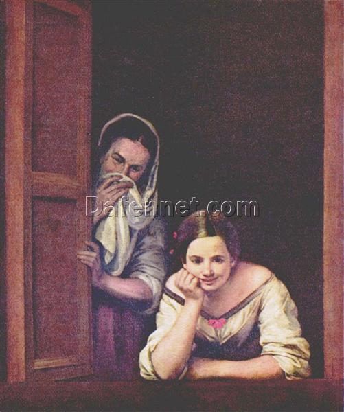 Bartolomé Esteban Murillo’s A Girl and Her Duenna – 1670 Baroque Genre Painting Replica