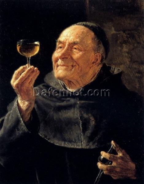 Eduard von Grützner’s A Good Drink – Romanticism Genre Painting Replica