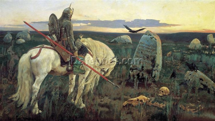 Romantic Symbolism Masterpiece – A Knight at the Crossroads, 1878 by Viktor Vasnetsov