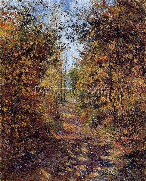 A Path in the Woods, Pontoise” by Camille Pissarro – 1879 Impressionist Landscape Painting