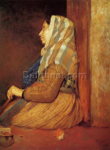 Edgar Degas ‘A Roman Beggar Woman’ (1857) – Realist Oil Portrait, Social Commentary