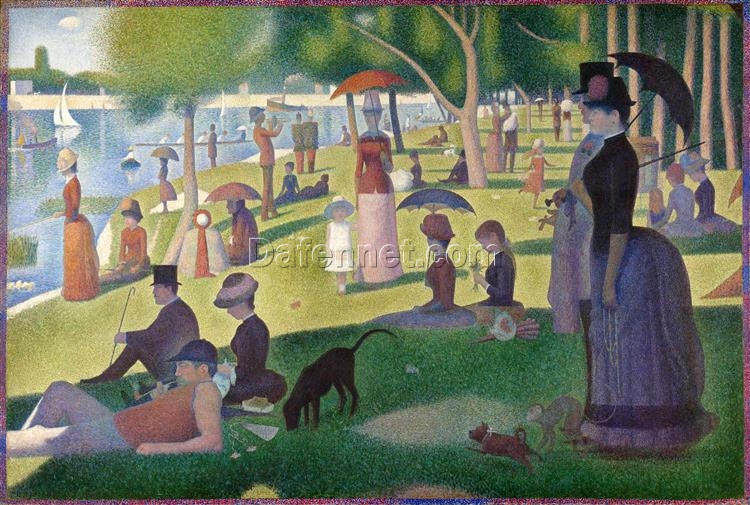 Hand-Painted Georges Seurat ‘Sunday Afternoon on the Island of La Grande Jatte’ Oil Painting – Pointillist Neo-Impressionist Art on Canvas from Dafen Village Studio