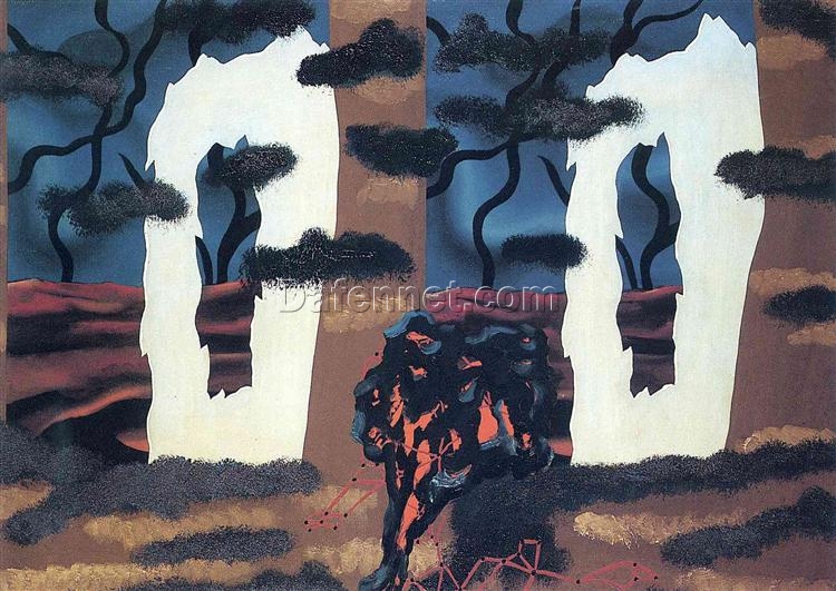 A Taste of the Invisible Inspired by René Magritte – 1927 Surrealist Symbolic Oil Painting, Canvas (73×100 cm)