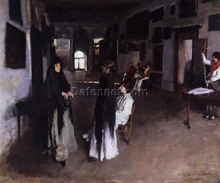 Oil Painting Inspired by John Singer Sargent’s A Venetian Interior – Realistic Genre Art on Canvas