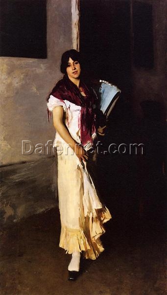 Oil Painting Inspired by John Singer Sargent’s A Venetian Woman – Realistic Portrait Art on Canvas