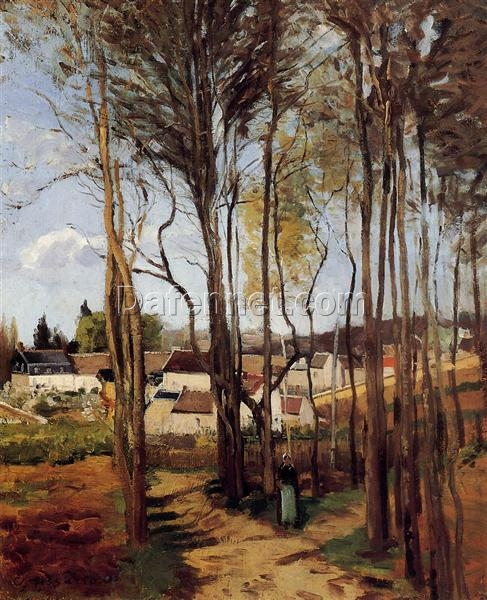 Realist Landscape: “A Village through the Trees” by Camille Pissarro – 1868