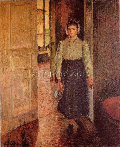 A Young Maid” (1896) – Impressionist Portrait of a Maid by Camille Pissarro