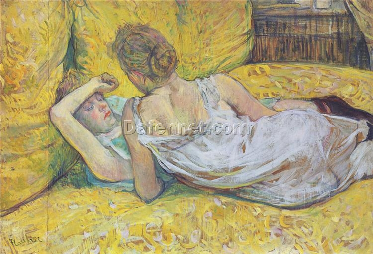 Abandonment (Les Deux Amies)” by Henri de Toulouse-Lautrec – 1895 Post-Impressionist Oil Painting