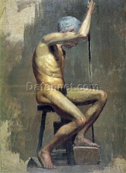 Realistic Nude Oil Painting Inspired by Pablo Picasso – ‘Academical Study’ on Canvas