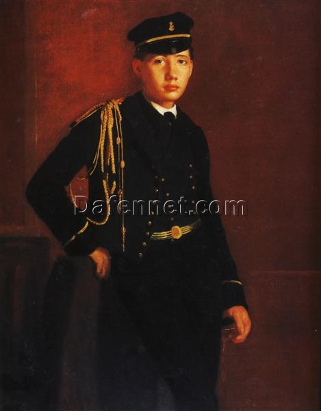 Edgar Degas ‘Achille de Gas as a Naval Cadet’ (1857) – Realist Oil Portrait, 19th-Century Military Artwork