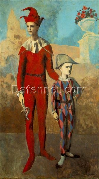 Oil Painting Inspired by Picasso’s Rose Period – ‘Acrobat and Young Harlequin’ (1905) Genre Art