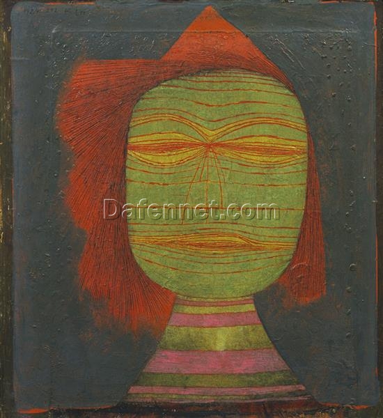 Abstract Portrait Oil Painting Actor’s Mask by Paul Klee (1924) – Cubism Art for Modern Home and Office Decor