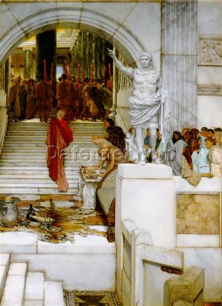 After the Audience – Romantic Genre Oil Painting by Sir Lawrence Alma-Tadema (1879)