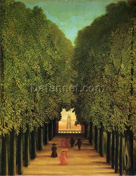 Alleyway in the Park of Saint Cloud by Henri Rousseau – 1908 Naïve Art Landscape Oil Painting Replica | Hand-Painted on Canvas