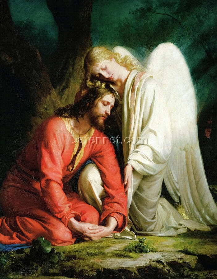 Christ at Gethsemane by Carl Heinrich Bloch – Handcrafted Spiritual Art Reproduction