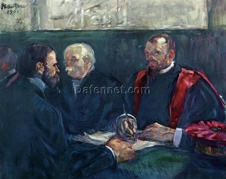 An Examination at the Faculty of Medicine, Paris” – 1901 Henri de Toulouse-Lautrec Post-Impressionist Oil Painting