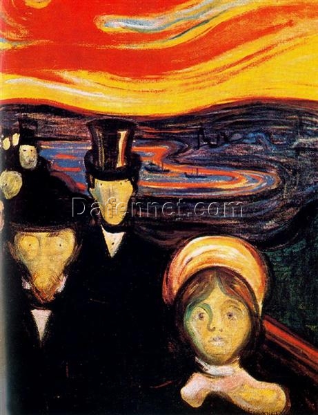 Anxiety by Edvard Munch – Expressionist Oil Painting Reproduction on Canvas