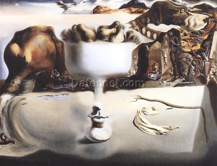 Apparition of Face and Fruit Dish on a Beach” Inspired by Salvador Dali | Surrealist Oil Painting Replica