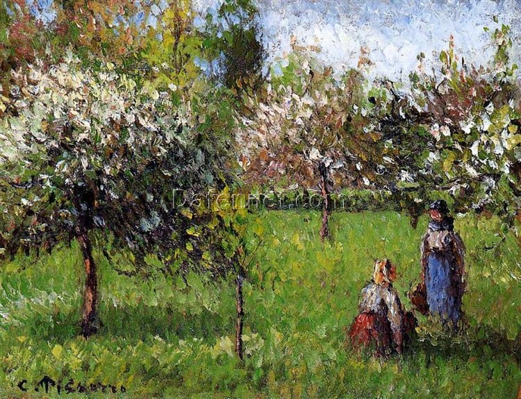 Apple Blossoms, Eragny” – Impressionist Landscape by Camille Pissarro, c. 1900