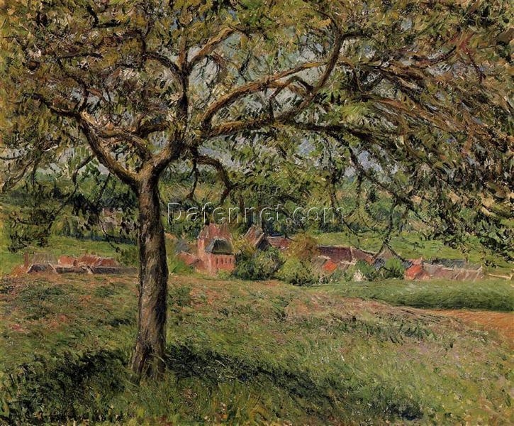 Apple Tree at Eragny” – 1884, Impressionist Oil Painting by Camille Pissarro