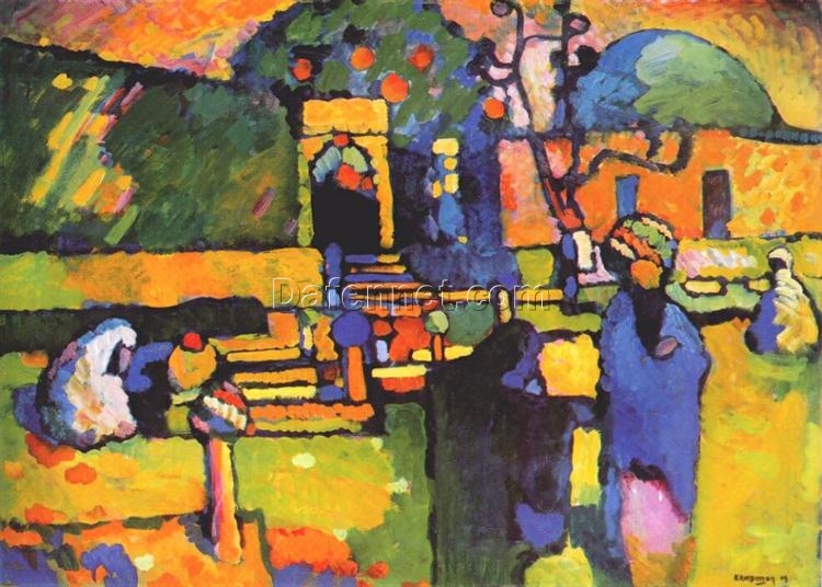 Kandinsky’s Arabs I (Cemetery) (1909) – Oil on Cardboard, Expressionism