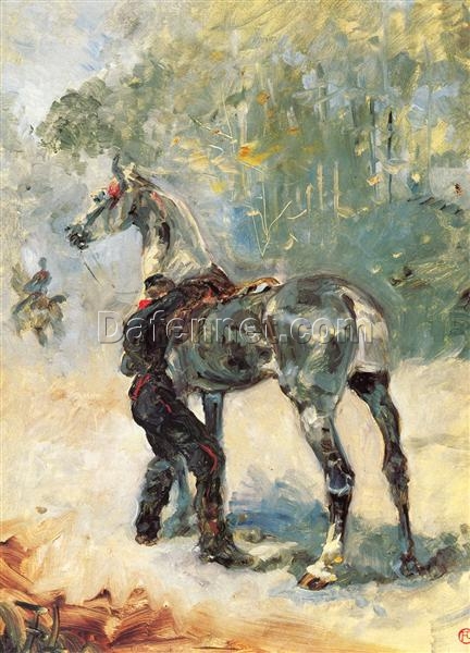 Henri de Toulouse-Lautrec ‘Artilleryman Saddling His Horse’ – 1879 Impressionist Military Painting