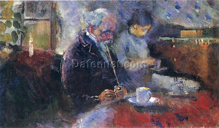 At the Coffee Table by Edvard Munch – 1883 Impressionist Oil Painting