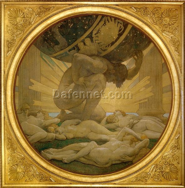 John Singer Sargent Oil Painting – Atlas and the Hesperides, 1922-1925, Neoclassical Mythological Art