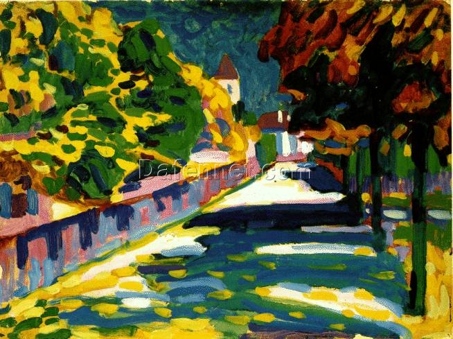 Wassily Kandinsky’s Autumn in Bavaria – 1908 Expressionist Landscape Painting Replica