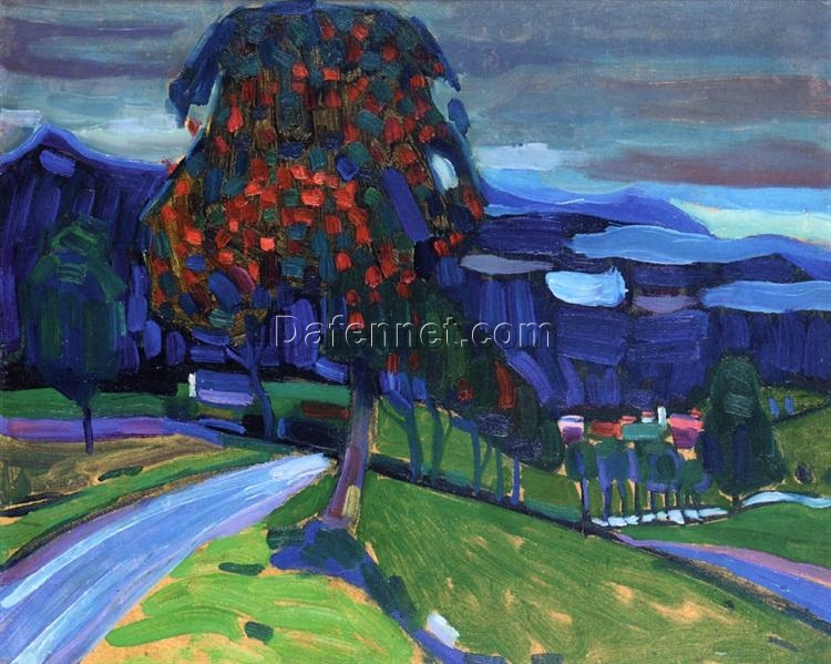 Expressionist Autumn in Murnau, 1908 – Kandinsky Landscape Art Print