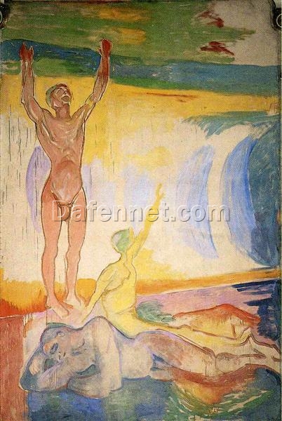 Awakening Men by Edvard Munch – 1911-1916 Expressionist Oil Painting