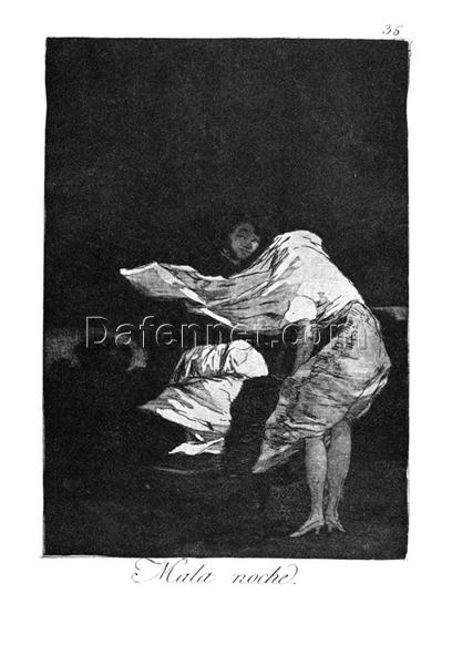 Bad Night (Mala Noche) by Francisco Goya | Romanticism Etching from Los Caprichos