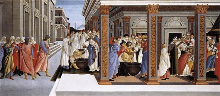 Baptism of St. Zenobius and His Appointment as Bishop – Sandro Botticelli, Early Renaissance Religious Art