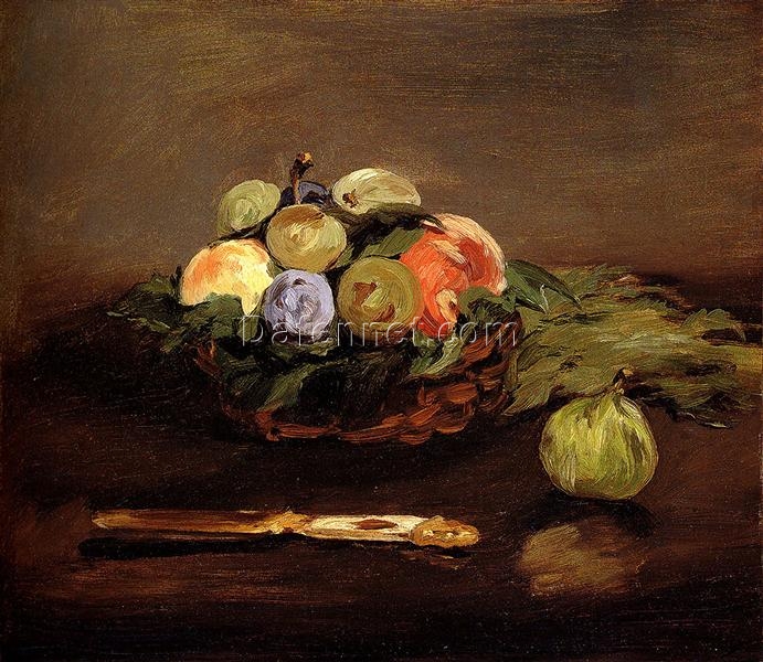 Basket of Fruits – Inspired by Edouard Manet (c. 1864) Realist Still Life Oil Painting