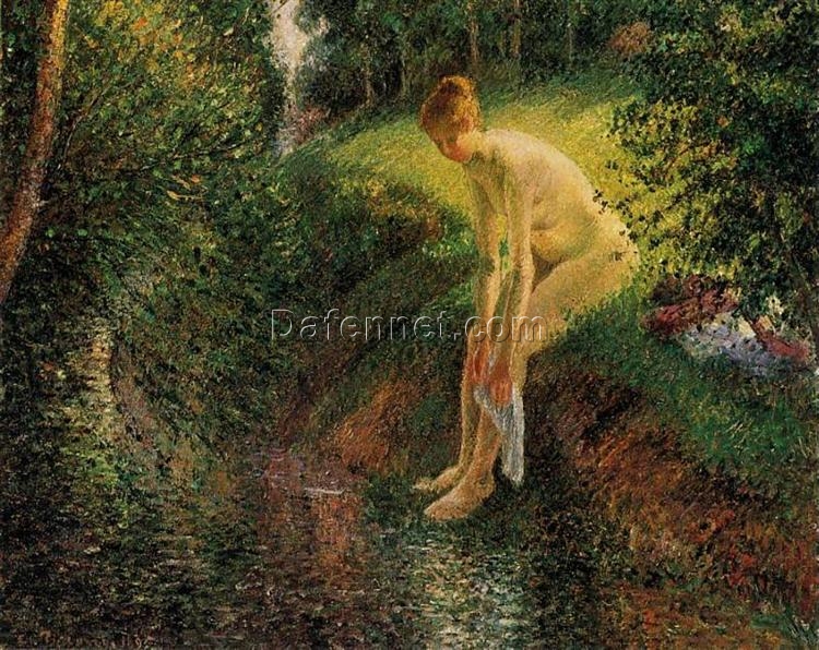 Bather in the Woods” (1895) – Camille Pissarro’s Elegant Nude in Nature