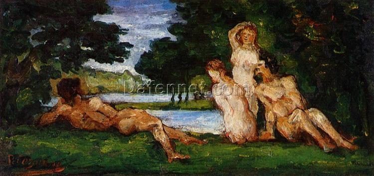 Bathers” by Paul Cézanne – Impressionist Landscape and Nude Study (1870)