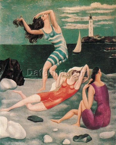 Oil Painting Inspired by Picasso’s Neoclassical Style – ‘Bathers’ (Les baigneuses) (1918) Genre Art on Canvas