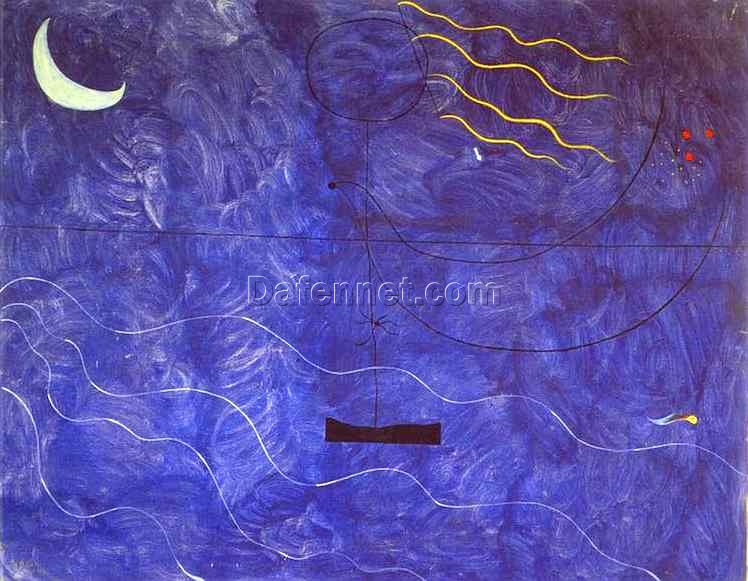 Inspired by Joan Miró’s Bathing Woman (1925) – Abstract Surrealist Figurative Oil Painting (73 x 92 cm)