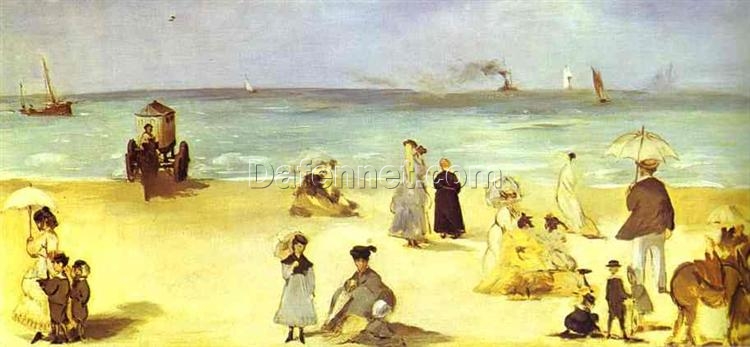 Beach at Boulogne – Inspired by Edouard Manet’s 1869 Realist Genre Painting