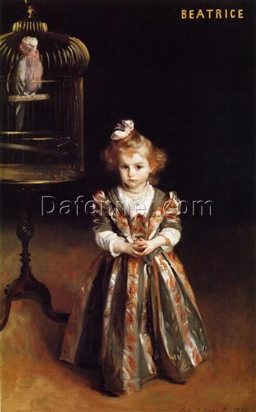 John Singer Sargent ‘Beatrice Goelet’ Realism Portrait – Fine Art Reproduction on Canvas